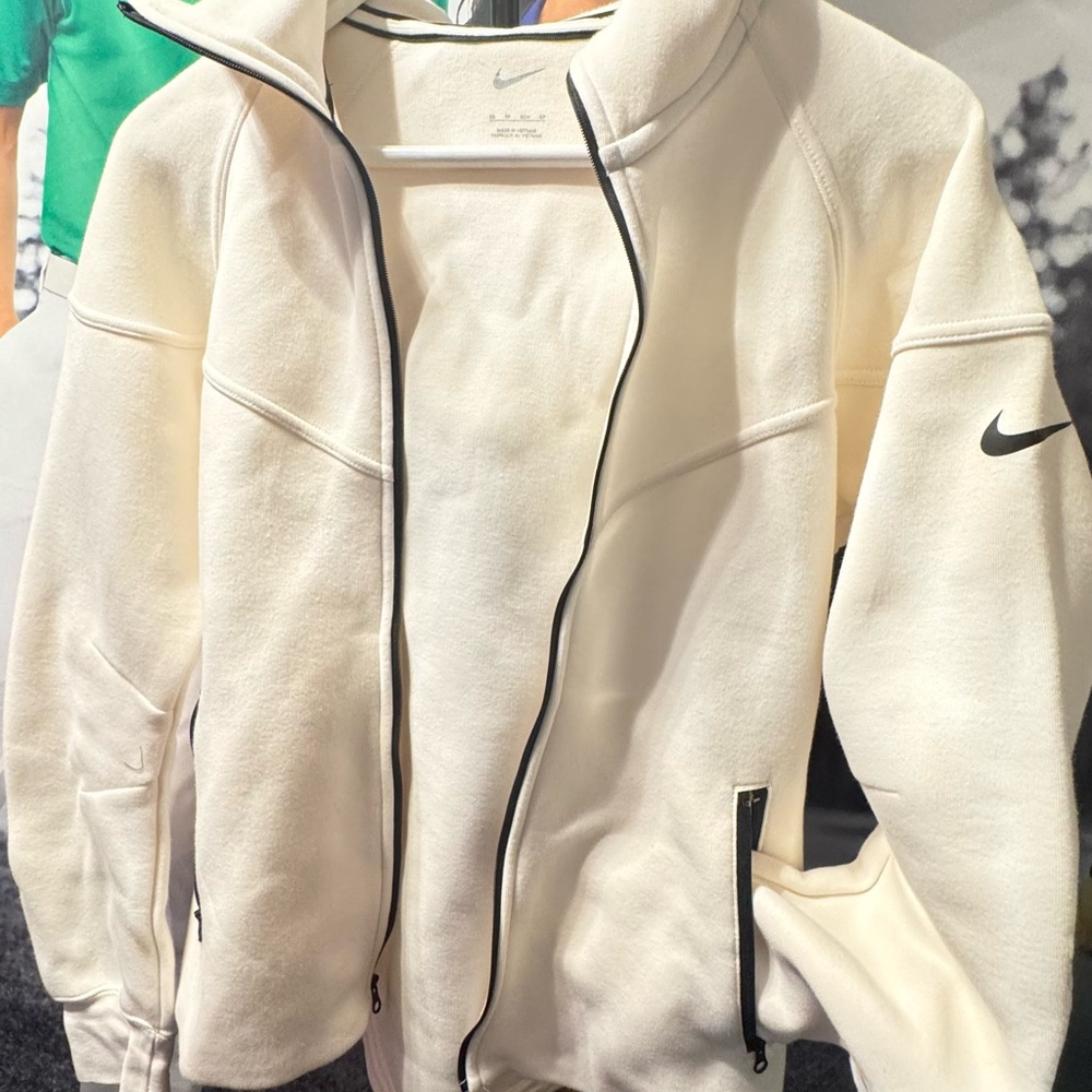 Nike Off-White Fleece Jacket with Black Trim